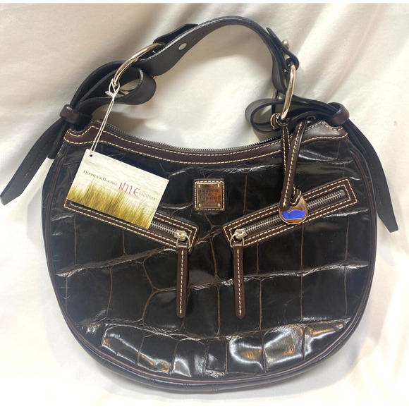 Dooney & Bourke Nile Collection Brown T'moro Small Circle Hobo - Picture 1 of 14